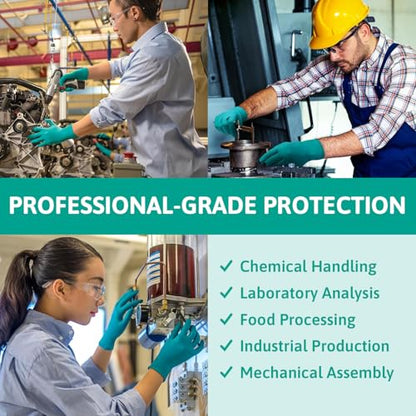 TouchNTuff 92-600 Nitrile Gloves - Disposable, Chemical Splash Resistant, Size Large. - color: Blue, size: Size 9 (Pack of 100)