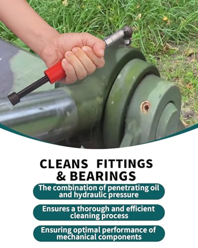 Grease Fitting Cleaning Tool, Grease Zerk Cleaning Tool for Tractors, Excavators and Heavy Machinery Remove Old Dried Oil from Fittings, Pins, Shafts, Bushings, and Joints (Red)