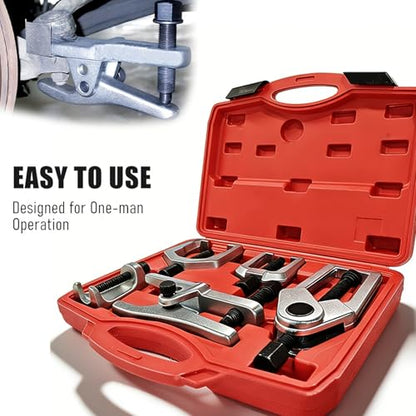 3+2 Piece Ball Joint Separator Pittman Arm Puller Pull Rod End Tool | 5-in-1 Front Service Kit, Pull Rod and Ball Joint