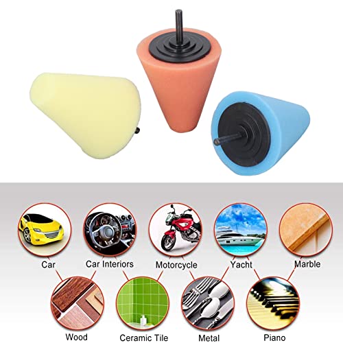 car polishing kit 9Pcs Reusable Sponge Polishing Cones Metal Polish Sponge Buffing Ball for Automotive Car Wheel Hub