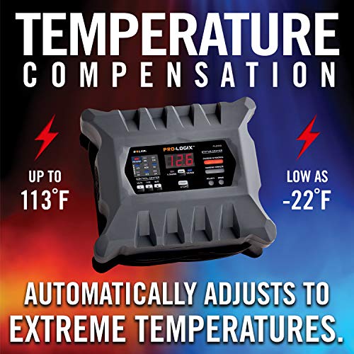 Clore Automotive PL2310 10-Amp Fully-Automatic Smart Charger, 6V and 12V Battery Charger, Battery Maintainer, and Stable Power Supply with Temperature Compensation