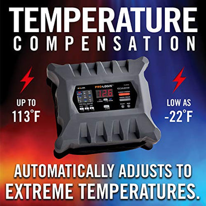 Clore Automotive PL2310 10-Amp Fully-Automatic Smart Charger, 6V and 12V Battery Charger, Battery Maintainer, and Stable Power Supply with Temperature Compensation