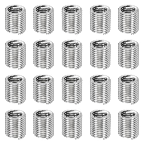 HARFINGTON 20pcs Wire Thread Repair Inserts M10 x 1.5 x 2D (20mm) Metric 304H Stainless Steel Helical Coiled Wire Screw Threaded Sleeve Sheath for Automotive Repairs - size: M10 x 1.5 x 2D