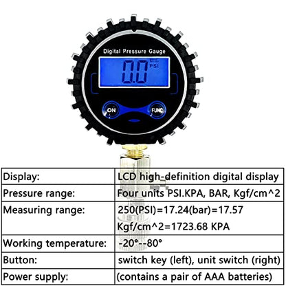 ZKTOOL LCD Digital Compression Tester Automotive,Digital Compression Gauge 250 PSI,Automotive Engine Compression Tester Adapter Kit,Engine Cylinder Compression Tester Kit - size: Digital 250 PSI | Kit