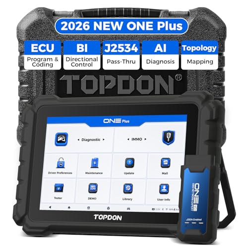 TOPDON ONE Plus OBD2 Scanner, Professional Bidirectional Scan Tool, ECU Programming & Coding, 50+ Reset, J2534 Pass-Thru/DoIP, Automotive Diagnostic Tool for All Vehicles with Topology Mapping
