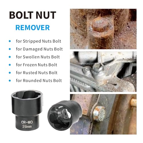22pcs Bolt Nut Extractor Set Impact Lug Nut Removal Extractor Tool | 1/2" and 3/8" Drive Wheel Lock Removal Kit for Extracting Damaged, Stripped Frozen Nuts & Screws Twist Socket Set