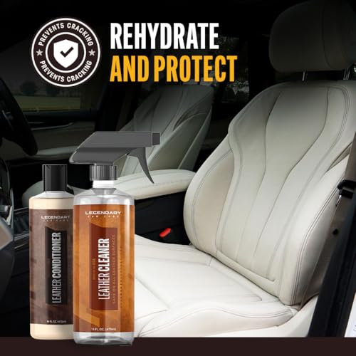 Legendary Leather Cleaner And Conditioner 16oz - Conditions, Cleans, & Protects Car Interior from UV - Multi Use Detailing Kit for Car Seats - Non-Greasy, Restores Leather - size: Leather Conditioner & Cleaner 16oz