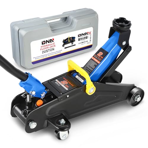 DNA Motoring Low Profile Hydraulic Trolley Service/Floor Jack, 2 Ton (4000 lbs) Capacity, Lifting Range 5.1"-13", Blue, TOOLS-00474 - color: Blue, style: 2 ton