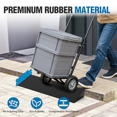 Nilight 2.4" Rise Threshold Ramp for Doorways, 19.7" Wide Low Profile Rubber Smooth Access Door Ramp for Doorway, Curb, Home Steps, Bathroom - size: 2.4" Rise