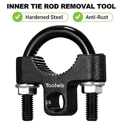 Toolwiz Inner Tie Rod Removal Tool 3/8" Universal Low Profile 30-42mm | Non-Slip Teeth, U-Wrench, Carbon Steel, Inner Rod Removal and Installation, Car Truck Vehicle Automotive Repair Tool