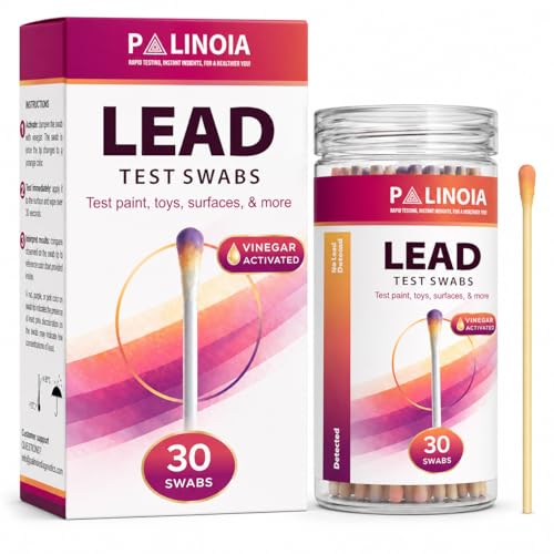 Lead Test Kit Vinegar Activated: 30 Swabs Rapid Lead Testing Swabs with 30-Second Results for Lead Paint, Household Surfaces, Dishes, Ceramics, Toys, Jewelry, Metal & Wood