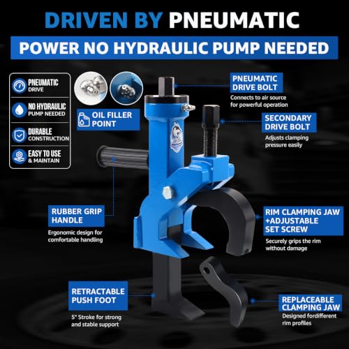 HKTE Pneumatic Bead Breaker, Effortless Tire Changes, One-Person Operation for Tractor, Truck, Golf Vart, ATV, RV - color: Pneumatic Bead Breaker