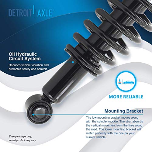 Detroit Axle - 4 Front & Rear Struts for 2003-2008 Toyota Corolla | Complete Quick Install Ready Struts w/Coil Springs Assembly 2004 2005 2006 2007 Replacement Suspension Strut Shock Kit - size: 10034-4/Pair