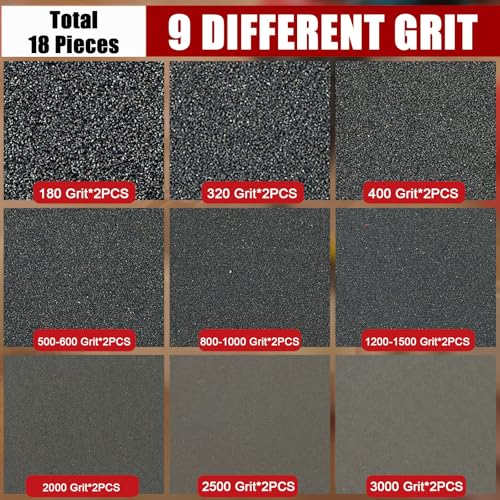 MAXMAN 18pcs Foam Sanding Pads, 5 Inch Bowling Sanding Pads, 180-3000 Grit Sanding Sponge Set, Reusable Wet Dry Sandpaper Block for Random Orbital Sander, Wood, Metal, Auto Polishing & Curved Surfaces - size: 5 inch, style: 180-3000 Grit