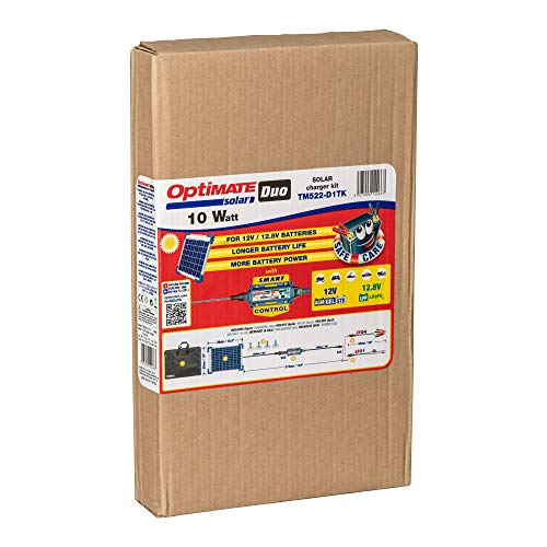 Optimate Solar Duo 10W Travel kit, TM522-D1TK, 6-Step 12V / 12.8V 0.8A Weatherproof Solar Battery Saving Charger & maintainer - style: OptiMate Solar DUO 12V / 12.8V charge controller with 10W Solar Panel (Travel Kit)