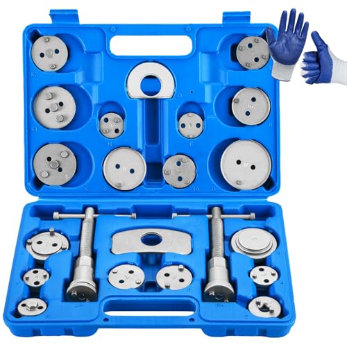 DASBET 24pcs Heavy Duty Disc Brake Caliper Tool Set | Disc Brake Caliper Compressor Wind Back Tool Brake Spreading Tools (Blue, 24pcs) - color: Blue, size: 24pcs