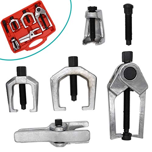 5 PCS Ball Joint Separator,Pitman Arm Puller,Tie Rod End Tool Set for Front End Service, Tool Kit Ball Joint Separator, Front End Service Tool Kit, 6295 Front End Service Set, Splitter Removal Kit