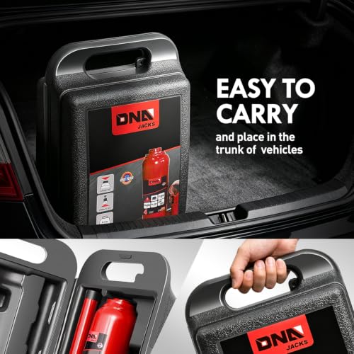 DNA Motoring 4 Ton / 8000 lbs Lifting Automotive Welded Hydraulic Bottle Jack for Car SUV Pickup, Auto Repair, with Manual Handle & Carrying Storage Case, Red - color: red, style: 4 ton