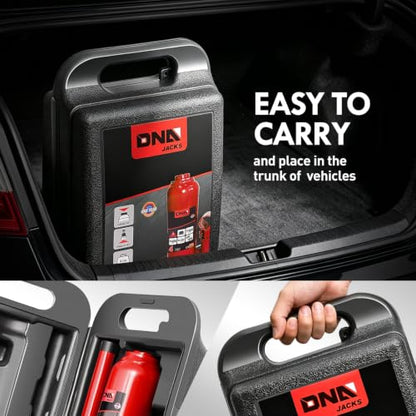 DNA Motoring 4 Ton / 8000 lbs Lifting Automotive Welded Hydraulic Bottle Jack for Car SUV Pickup, Auto Repair, with Manual Handle & Carrying Storage Case, Red - color: red, style: 4 ton