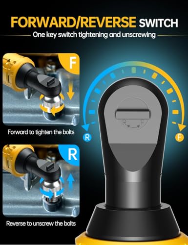 APEXPOWER 3/8 Inch Cordless Ratchet Wrench for DEWALT 20V Battery, 88Ft-Lbs, 0-400RPM, Electric Wrench Ratchet w/Variable Speed Trigger, Reinforced Head, R&F Switch, 7 Sockets,3/8" to 1/4" Adapter