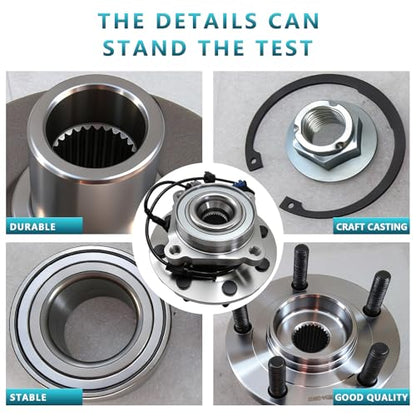 518515 Front Wheel Bearing Hub Assembly for Ford Escape 2001-2012, Mazda Tribute 2001-2012, Mercury Mariner 2005-2011 (2PCS) - size: 518515