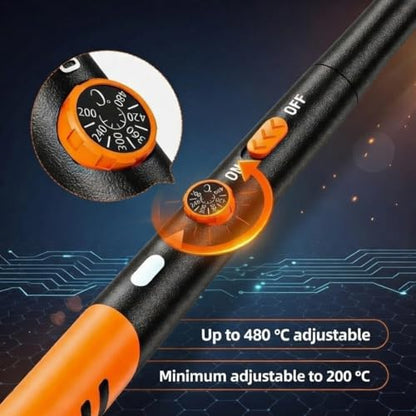 Soldering Iron Kit, Pro-Grade full solution in 1 combo 60W fast heating Adjustable Temp 12-in-1 DIY Electronics repair Tool kit, 24-in-1 Screwdriver set, magnetic mat, technician tested 110V