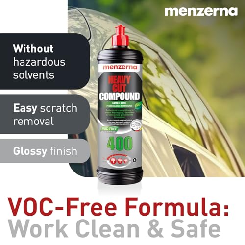 menzerna Heavy Cut Compound 400 Green LINE Car Polish I Heavy Cut, Medium Cut & Finish I Buffing & Polishing Compound for Scratch Repair I for ScratchesI High Abrasion, Silicone Free I 32oz - style: Green line