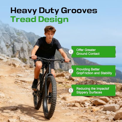 2-Pack Mountain Bike Tires Replacement 20/24/26-inch Bike Tire with Anti-Stab Weave, Folding Mountain Bicycle Tires and Tubes - color: 20x1.95