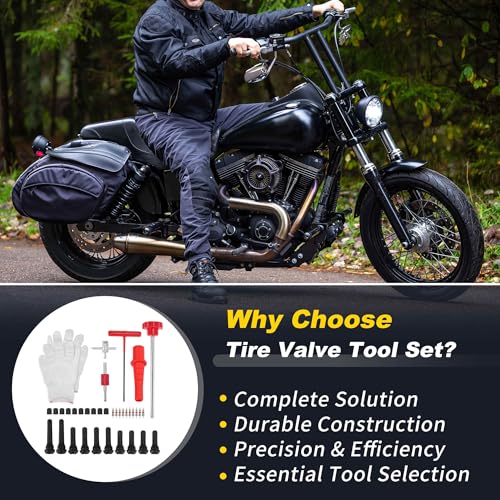37PCS Quick Tire Valve Change Tool Kit, Tire Valve Stem Core Removal Replacement Tool for Cars Motorcycles Lawn Mowers ATVs Trucks Etc, with 4-Way Valve Tool, TR413/TR414/TR418 - size: Set B