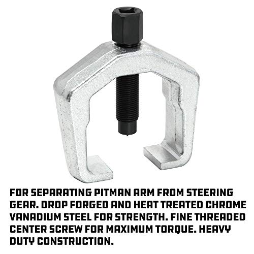 Powerbuilt 1-3/8-Inch (34mm) Pitman Arm Puller, For separating pitman arm from steering gear, Drop Forged and Heat Treated, Chrome Vanadium Steel made - 648693 - size: Pitman Arm Puller