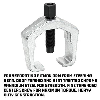 Powerbuilt 1-3/8-Inch (34mm) Pitman Arm Puller, For separating pitman arm from steering gear, Drop Forged and Heat Treated, Chrome Vanadium Steel made - 648693 - size: Pitman Arm Puller