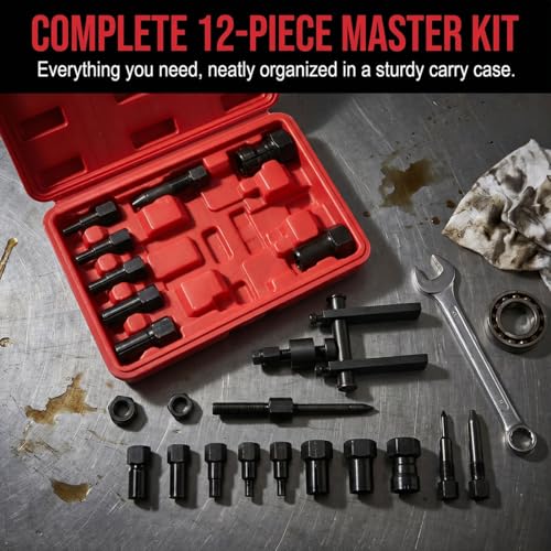 10pcs Heavy Duty Blind Hole Bearing Puller Tool Set, 2026 Professional Pilot Bearing Removal Tools, Harley Wheel Bearing Tool for 8-25mm Bearings, Various Motorcycle Wheel Bearings (Red) - color: Red