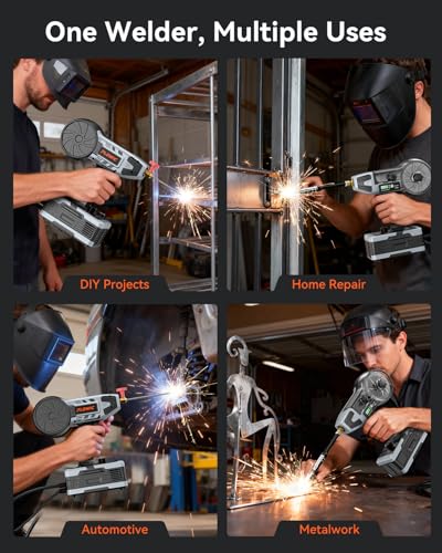 2 in 1 MIG and Stick Welder: 250A Handheld Portable Welding Machine, 110V Gasless Flux Core Wire Feed Welder & MMA ARC Welder Gun, 3.97lb w/LCD Display, for .032"/.040" Wire and 3/32"-1/8" Rod - style: MMA+MIG
