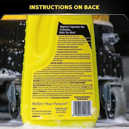 MEGUIAR'S Meguiar's G17748 Ultimate Wash & Wax, 48 oz, Yellow, 48 Ounces - style: Ultimate Wash & Wax