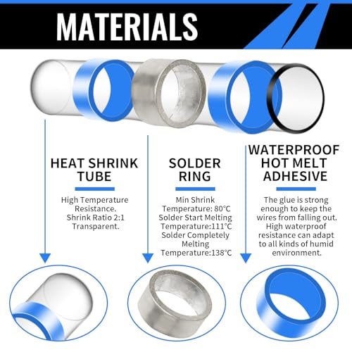 Solder Seal Wire Connectors, Heat Shrink Waterproof Solder Butt Connectors | 120PCS Insulated Automotive Marine Electrical Wire Terminals - size: 120PCS