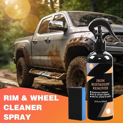 DOUNIU Rim & Wheel Cleaner Spray, Iron Rust & DUST Remover, Purple Color Changing Iron Remover, Brake Dust & Rust Cleaner for Most Wheels, Aluminum Safe, 10 fl oz