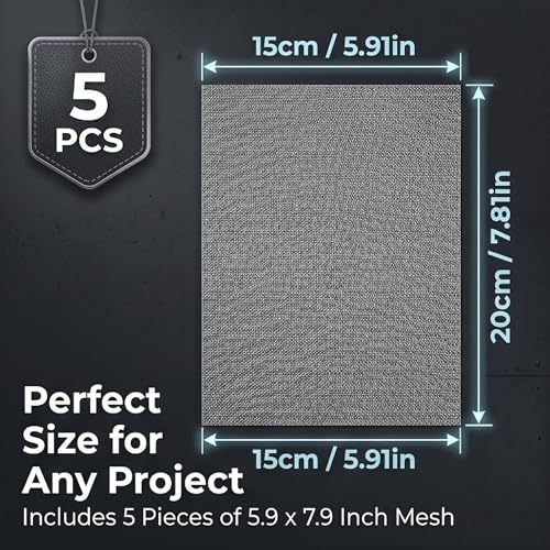 5 Pcs Plastic Welding Mesh Reinforcing Stainless Steel Wire Mesh Screen for Thermoplastic Repairs, 7.87 x 5.91 Inch Metal Mesh Screen Repair Kit for Car Bumper and Automotive Plastic Welder