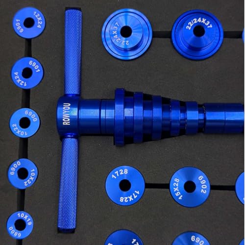 Bike Bearing Press Kit, ROWYOU Bicycle Bearing Press Set Include 35 Bearing Adapters & Bike Headset Press Tool & Carry Case, Heavy Duty Bike tool for Wheels/Hub BB Axis Turning Point Tool
