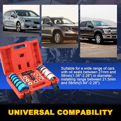 DASBET Crank Bearing Camshaft Seal Installer and Remover Set | Seal Drive Set Crankshaft Oil Seal Puller Tool Kit