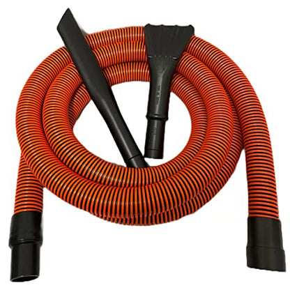 Wet/Dry Vacuum Hose Cleaning Kit, 15' Long Crushproof Hose Fits 2-1/4" Inside Diameter Inlet Port, Includes Professional Detailing Crevice Tool and Nozzle Attachments, Orange - color: Orange