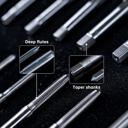 ROTATION 39-Piece SAE Tap and Die Set, Professional Threading Tool Kit for Internal & External Threads with Double-Layer Storage Case - style: SAE
