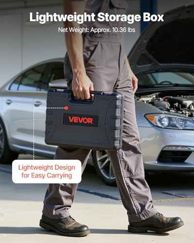 VEVOR Engine Cylinder Compression Tester Kit, 0-700 PSI Pressure Gauge & 0-100 PSI Leak Gauge, Automotive Leak Down Tester Kit with 4 Adapters, Pressure Check & Leakage Rate Test on Cars, Motorcycles