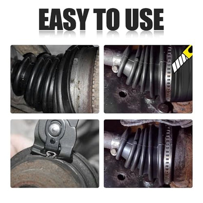 CV Boot,Professional CV Axle Boot Repair Kit with Ball-Cage Pliers & 4PCS Stainless Steel Clamp,Dustproof CVs Joint Boots Kit for Protecting CVs Axle Boots Car Accessories