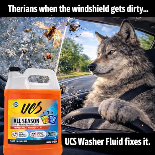 UCS Advanced All-Season Windshield Washer Fluid -27°F, Water Repellent Technology, Powerful Bug Remover, Streak-Free Cleaning, Ready-to-Use RTU, 1 Gallon - color: All Season, size: 128 Fl Oz (Pack of 1)