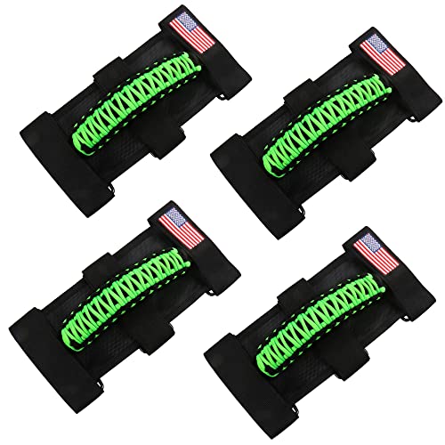 sukemichi 4 Pack Handles Grab Roll Bar Grab Handles Grip Handle for Jeep Wrangler Accessories TJ JK JL Gladiator JT UTV ATV - Upgrade Metal Buckle, Green (Not for Sky One Touch Top, Not for 2024+ Up) - color: Green, size: 4 Piece, style: Grab Handles