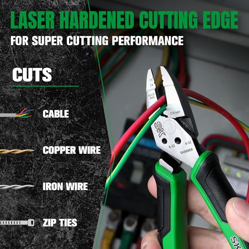 SK 7-Inch Multi-Use Diagonal Pliers, 5-IN-1, Premium CR-V Steel Construction, Ergonomic Anti-slip Handle for Comfortable Grip - style: Multi-Use Diagonal Pliers