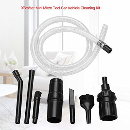 Micro Vacuum Attachments, 9Pcs/Set Mini Micro Tool Car Vehicle Cleaning Kit Universal Vacuum Cleaner Attachments Cleaner Universal Vacuum Cleaner Attachment