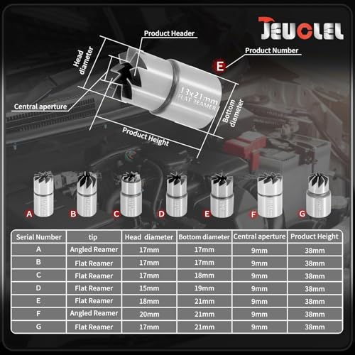 11PCS Diesel Injector Seat Cutter Tool Set Compatible with Mercedes-Benz CDI BMW Ford, Cutter Flat Reamer Repair Tool with Flat Reamer Angled Reamer Hex Key Cleaner Disassemble Tool Kit