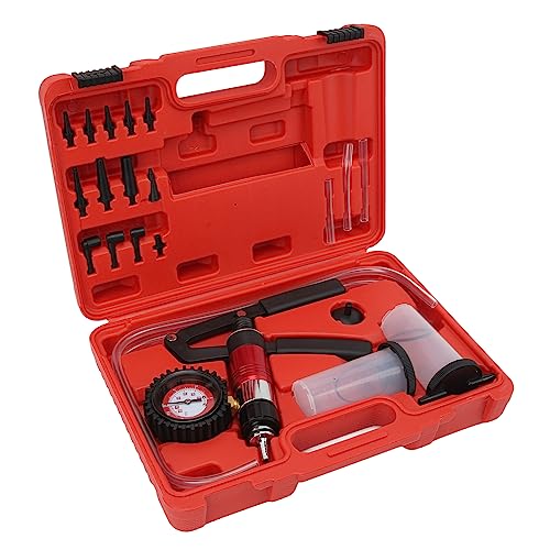 Semme Brake Bleeder Kit Hand Held Vacuum Pressure Pump Tester for Trucks and Cars 24 Pcs Brake Fluid Bleeding Set with Storage Box