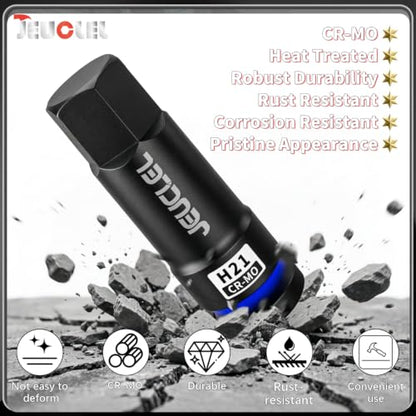 21mm Hex Impact Bit Socket, H21 1/2" Drive Allen Socket, Cr-Mo | 3-Inch, Lengthen Hex Screwdriver Adapter for Electric Ratchet Wrenches Fastening Screws, Socket Wrench, Head Drill - size: 1PC | H21 21MM